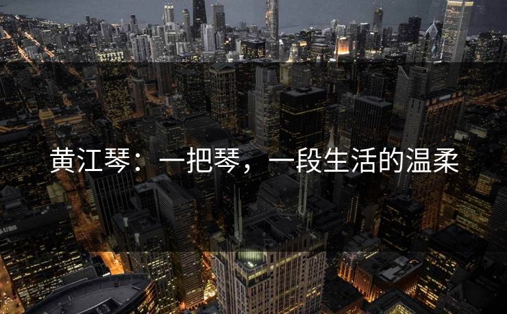 黄江琴：一把琴，一段生活的温柔