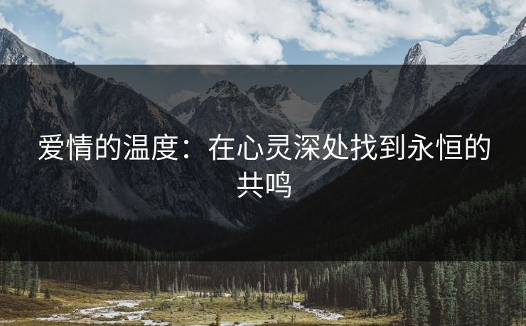 爱情的温度：在心灵深处找到永恒的共鸣