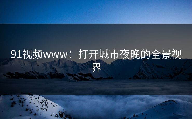 91视频www：打开城市夜晚的全景视界