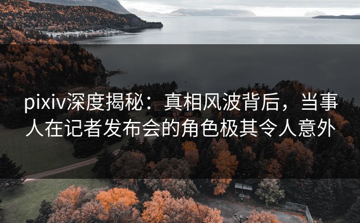 pixiv深度揭秘：真相风波背后，当事人在记者发布会的角色极其令人意外